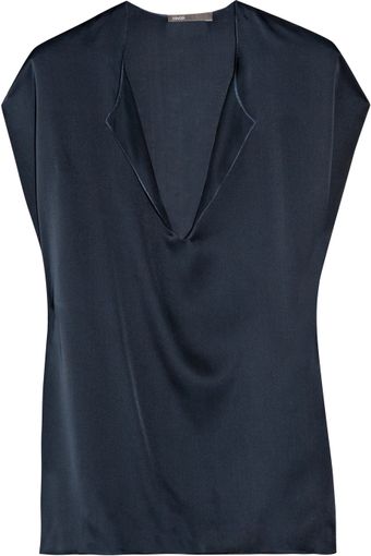 Vince Oversized Silk Top - Lyst