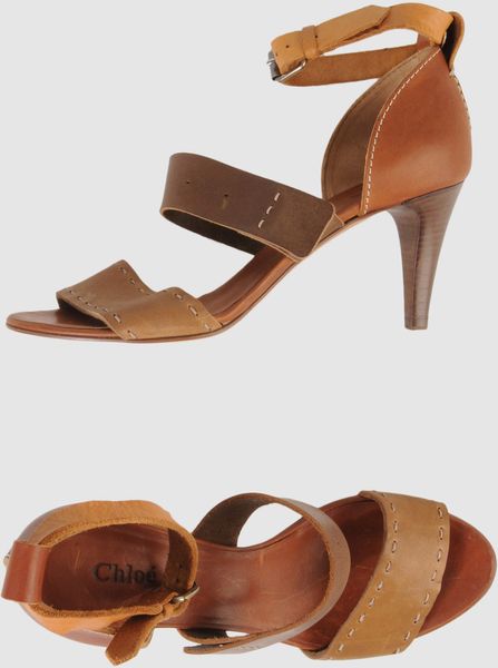 Chloé Highheeled Sandals in Brown - Lyst