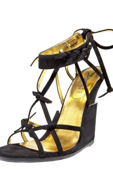 Yves Saint Laurent Barbed-wire Suede Wedge Sandal - Lyst