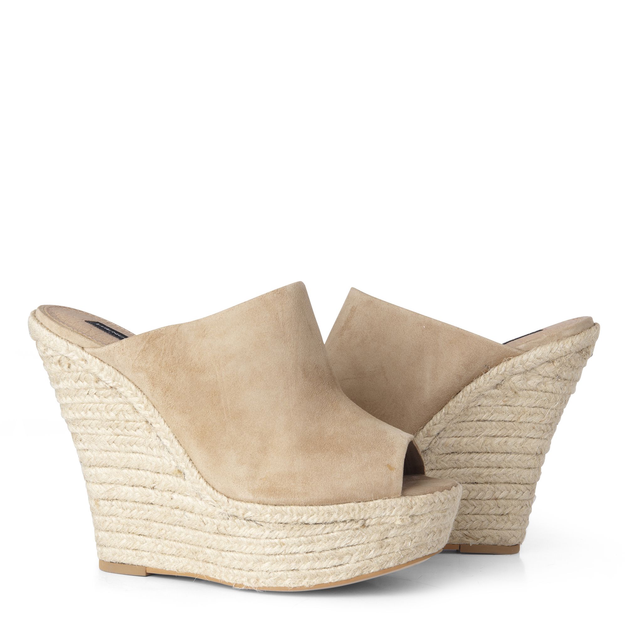 tan mule wedges