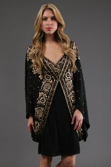 Sue Wong Embellished Cocoon Coat in Black 15% Off - Lyst