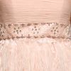 Sue Wong Strapless Feather Dress in Blush in Pink (blush) - Lyst