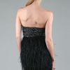 Sue Wong Strapless Feather Dress in Gray - Lyst