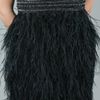 Sue Wong Strapless Feather Dress in Gray - Lyst