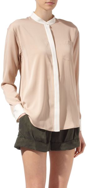  Deblin Trimmed Silk Blouse 