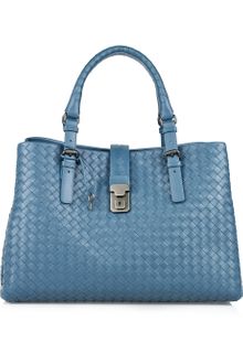 Bottega Veneta Roma Intrecciato Leather Tote - Lyst