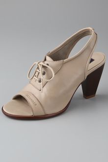 Jil Sander Navy Open Toe Lace Up Pumps - Lyst