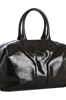 Yves Saint Laurent Black Patent Calfskin Easy Medium Bag - Lyst