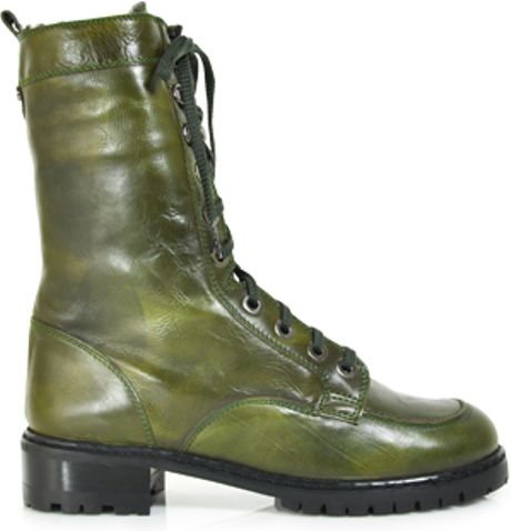 olive green combat boots
