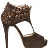 Chiara Ferragni 140mm Peacock Feather & Suede Sandals in Brown (mud) - Lyst