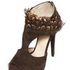 Chiara Ferragni 140mm Peacock Feather & Suede Sandals in Brown (mud) - Lyst