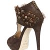 Chiara Ferragni 140mm Peacock Feather & Suede Sandals in Brown (mud) - Lyst