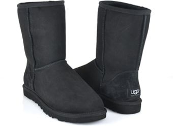  Classic Short - Black Suede/shearling Boot 