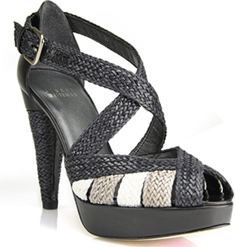 weitzman sandal stuart bradford woven platform leather