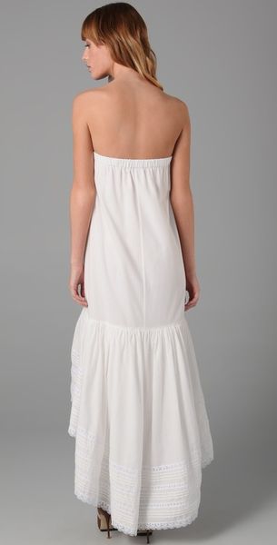 Haute Hippie Long Tiered Skirt  Dress in White | Lyst