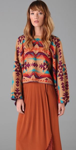 Pendleton For Opening Ceremony Knit Poncho Sweater - Lyst