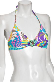 Trina Turk Multicolor Varadero Print Triangle Halter Bikini Top - Lyst