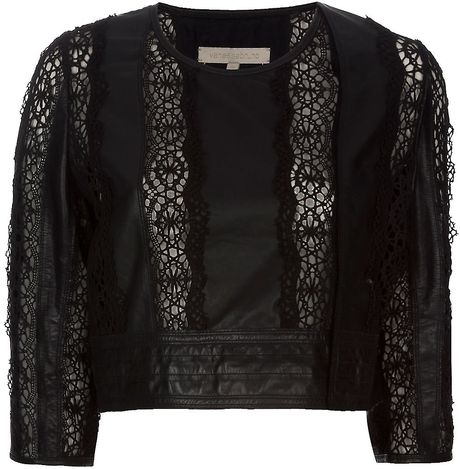 Vanessa Bruno Cropped Leather Jacket in Black - Lyst