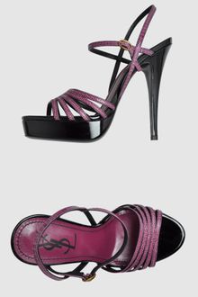 Yves Saint Laurent Rive Gauche Platform Sandals - Lyst