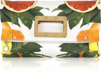  Falabella Citrus-print Cotton Clutch 