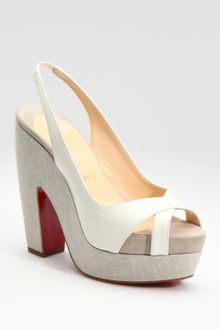 Christian Louboutin Patent Leather Platform Slingback Sandals - Lyst