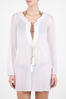 Diane Von Furstenberg White Isadore Short Plissé Kaftan - Lyst