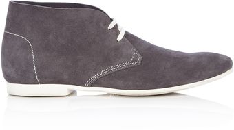 Hugo Boss Black Grey Suede Contrast Sole Ameno Boots - Lyst