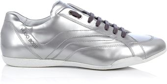 Hugo Boss Black Metallic Silver Side Stripe Baiko Trainers - Lyst