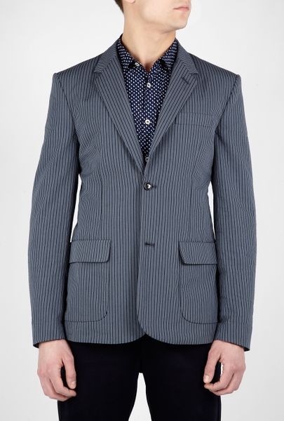 Marc By Marc Jacobs Petrol Blue Cotton Seersucker Blazer in Blue for Men (petrol) - Lyst