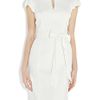 Milly Haley Belted Linenblend Dress in White - Lyst