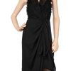 Alberta Ferretti Draped Silkchiffon Dress in Black - Lyst
