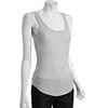 Bcbgeneration Pale Grey Ribbed Scoop Neck Rounded Hem Tank in Gray (grey) - Lyst
