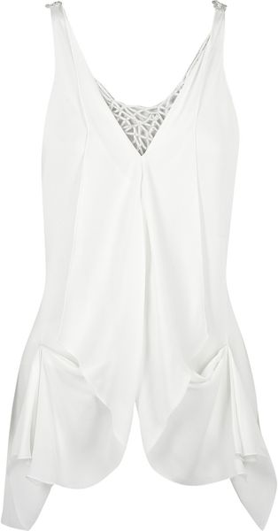 Max Azria Sleeveless Silk-georgette Top - Lyst