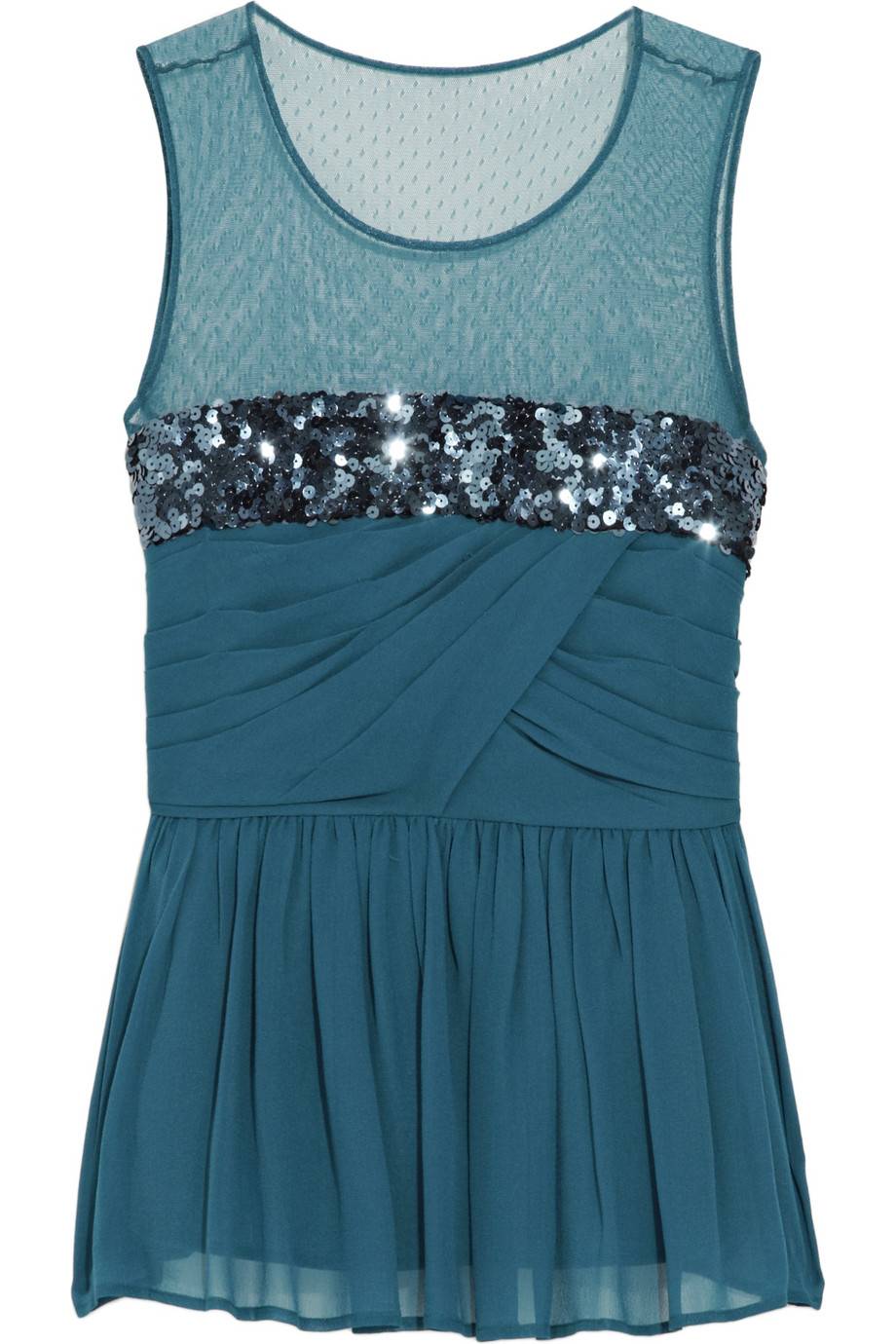 See By Chlo 233 Sequined Silk Tank Top In Blue Green Lyst see by chlo 233 sequined silk tank top in blue green lyst