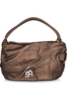 Sonia Rykiel Zip-embellished Textured Leather Bag - Lyst