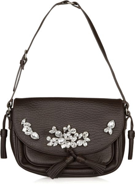 Sonia Rykiel Crystalembellished Leather Bag in Gray - Lyst