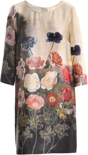 Stella Mccartney Botanical Dress in Beige (cream) - Lyst