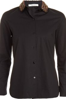 Carven Beaded Collar Top - Lyst