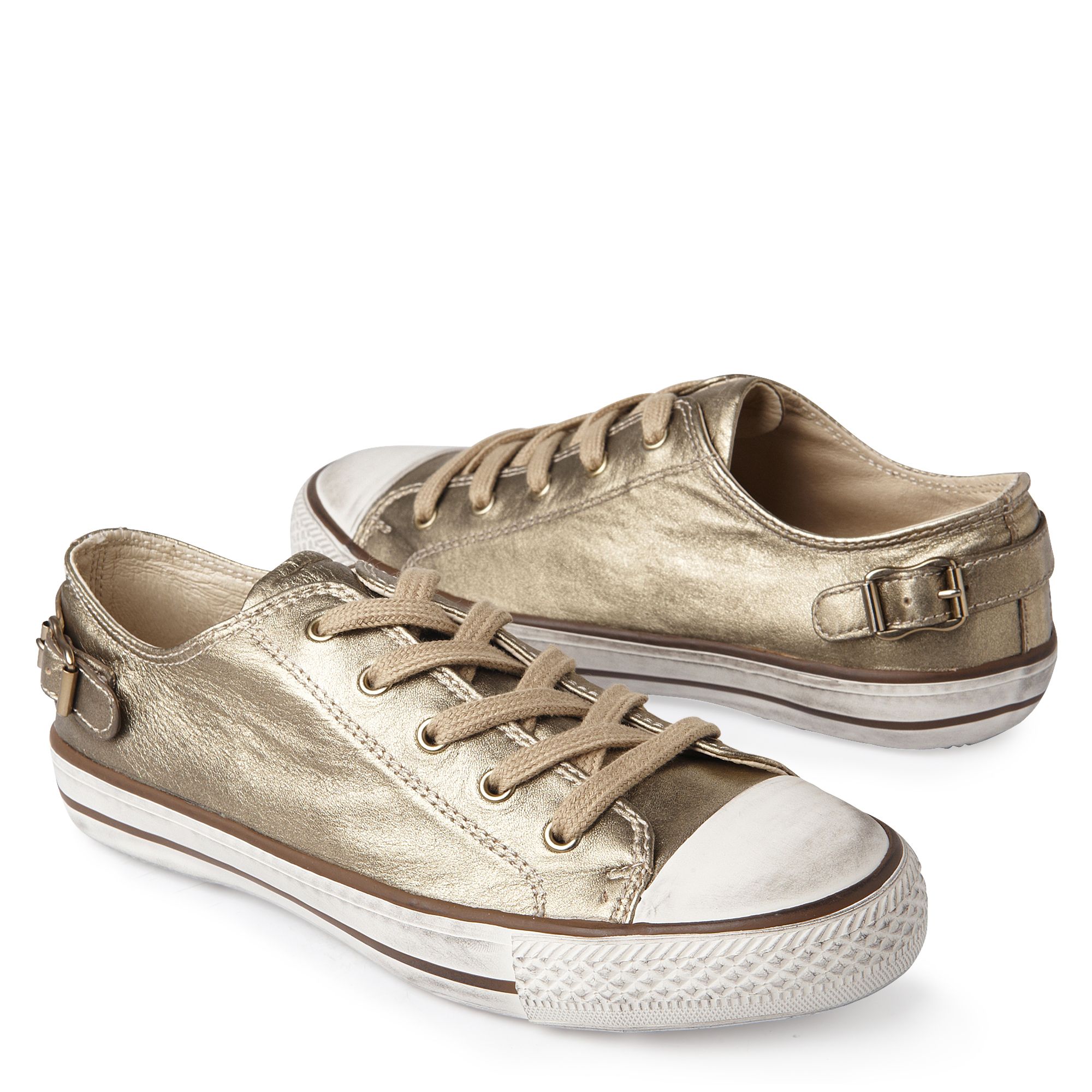 Kurt Geiger Liberty Leather Trainers Gold in Gold | Lyst