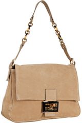 Fendi Tan Brushed Shimmer Leather Mamma Shoulder Bag