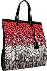 Yves Saint Laurent Bright Pink Polka Dot Canvas Patent Trim Sporty Tote