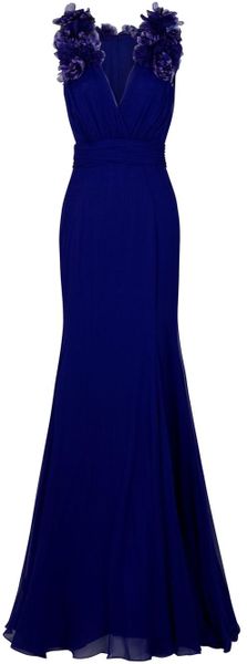 Jason Wu Flower Shoulders Gown in Blue (purple) - Lyst