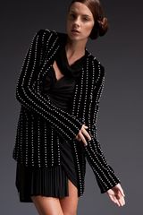 Alexander Wang Collarless Pearl Blazer in Black