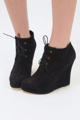 Opening Ceremony Stefania Suede Black Wedge Ankle Boot