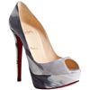 Christian Louboutin Grey Calf Banana 140 Woodstock Peep Toe Pumps in Gray (grey) - Lyst