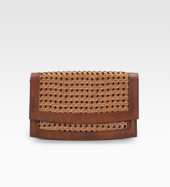  Braided Faux Leather Clutch 