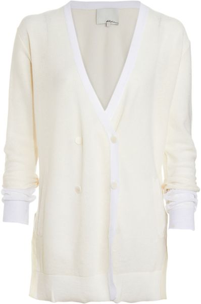 3.1 Phillip Lim Doublebreasted Cardigan in White - Lyst