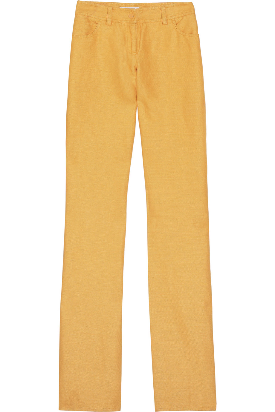 Emilio Pucci Straightleg Linen and Cottonblend Pants in Yellow Lyst