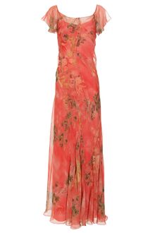 Alberta Ferretti Printed Silk Chiffon Gown - Lyst