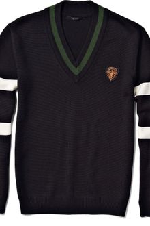 Gucci Wool & Silk V-neck Sweater - Lyst